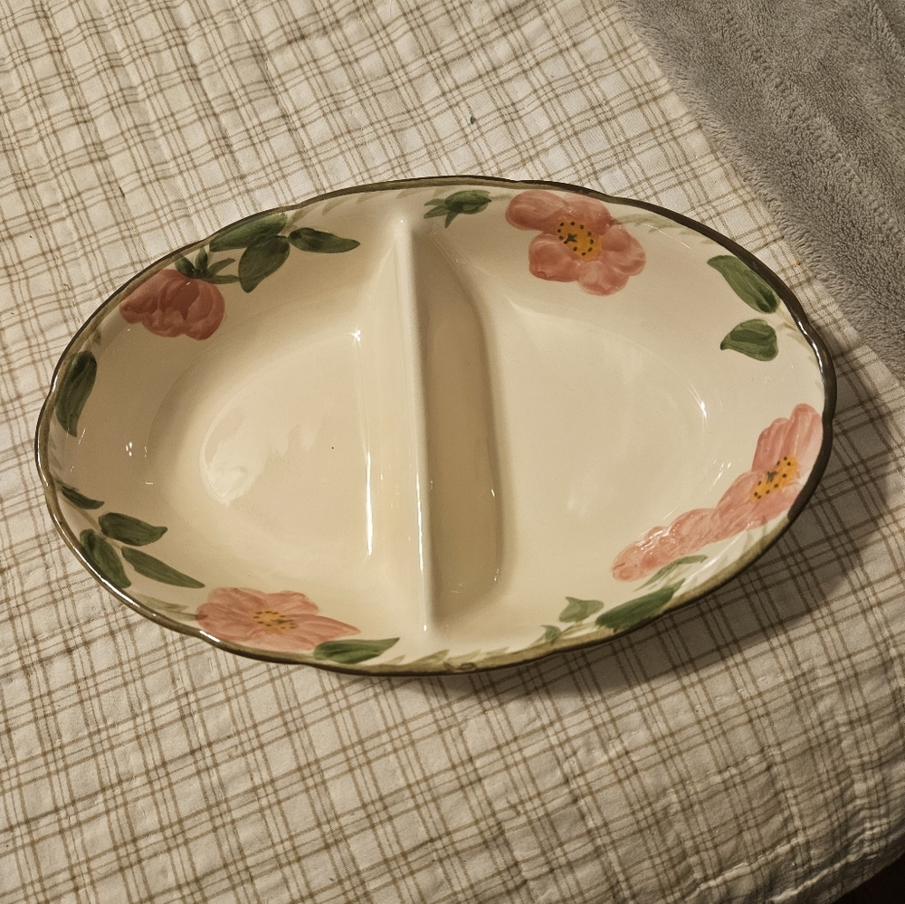Vintage Franciscan Desert Rose Oval Divided Serving Dish